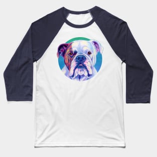 Brindle and White English Bulldog Baseball T-Shirt